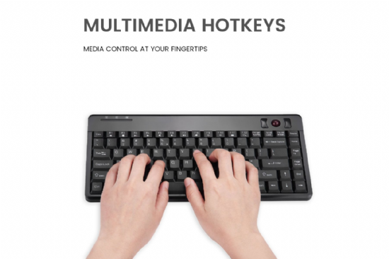 Compact Trackball Keyboard - Wireless Mini Trackball Keyboard